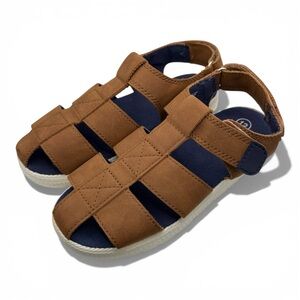 Cat & Jack Boys Brown Fisherman Sandals Size 12 Summer Shoes